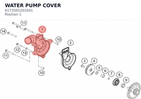 Diagram preview: WATER PUMP COVER (6173505201041)