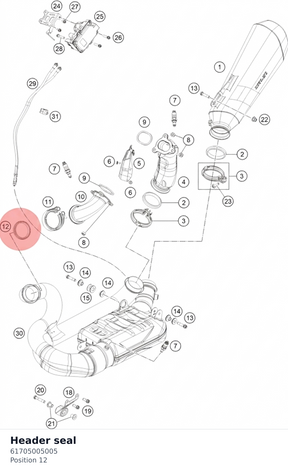 Diagram preview: Header seal (61705005005)