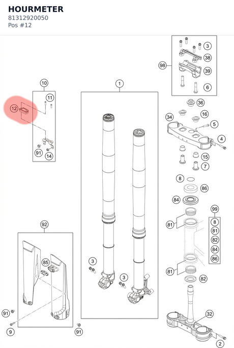 Diagram preview: HOURMETER (81312920050)
