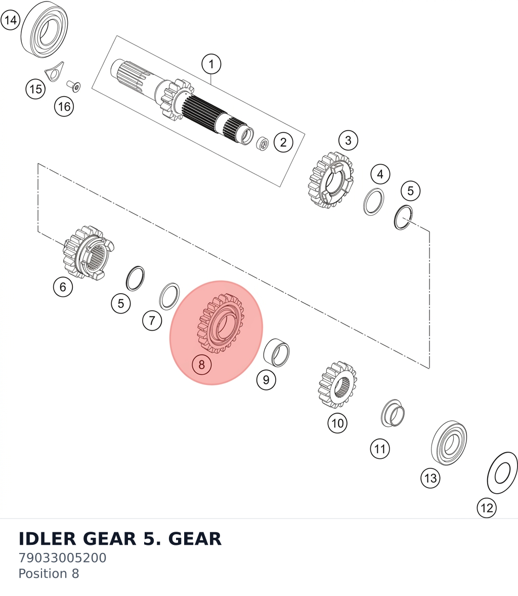 Diagram preview: IDLER GEAR 5. GEAR (79033005200)