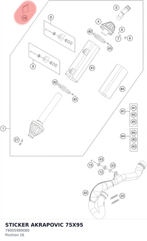 Diagram preview: STICKER AKRAPOVIC 75X95 (79005989080)