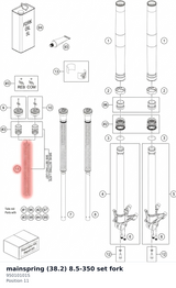 Diagram preview: mainspring (38.2) 8.5-350 set fork (95010101S)