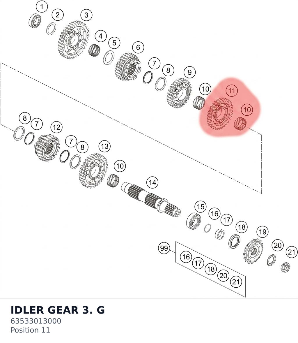 Diagram preview: IDLER GEAR 3. G (63533013000)