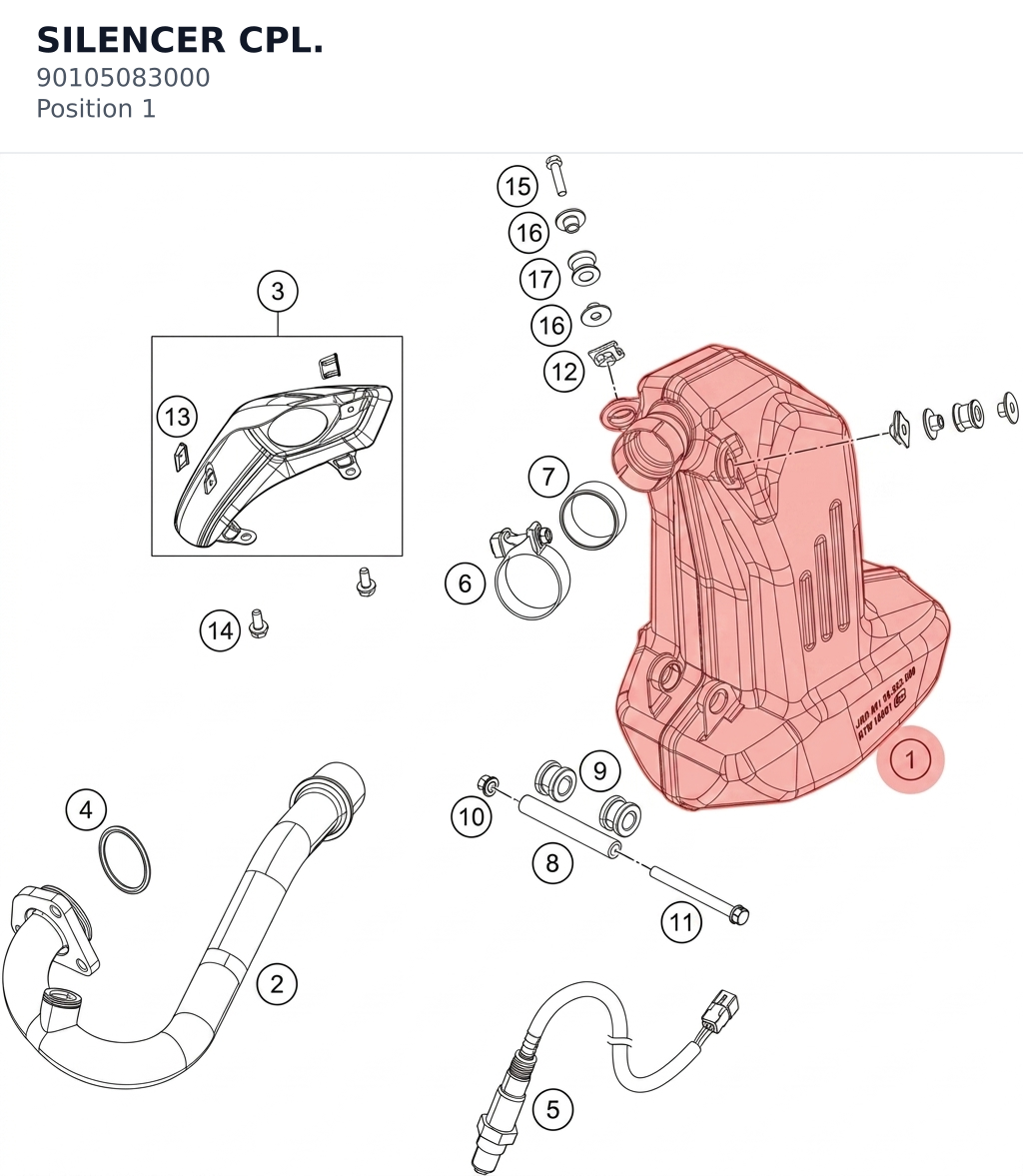 Diagram preview: SILENCER CPL. (90105083000)