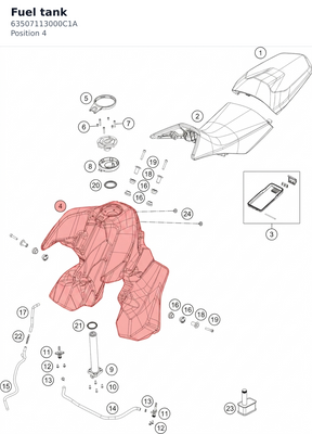 Diagram preview: Fuel tank (63507113000C1A)