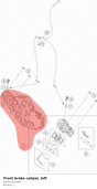 Diagram preview: Front brake caliper, left (A65413115000)