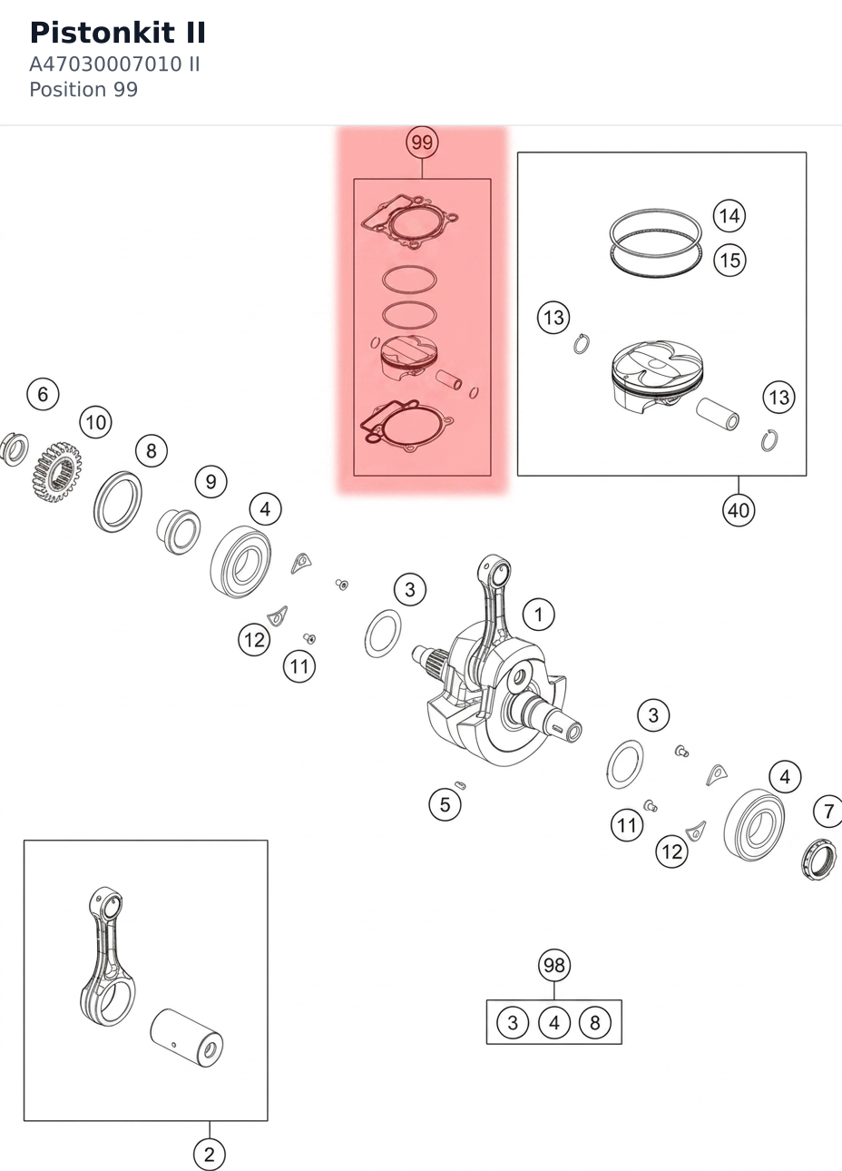 Diagram preview: Pistonkit II (A47030007010 II)