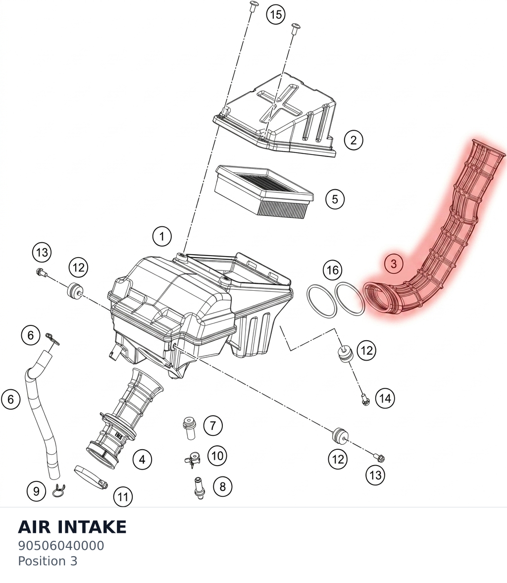 Diagram preview: AIR INTAKE (90506040000)