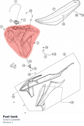 Diagram preview: Fuel tank (5550711300099)