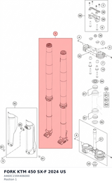 Diagram preview: FORK KTM 450 SX-F 2024 US (A460C159X406000)