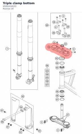 Diagram preview: Triple clamp bottom (45201034122)
