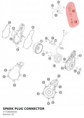 Diagram preview: SPARK PLUG CONNECTOR (77739090000)