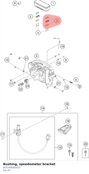 Diagram preview: Bushing, speedometer bracket (6071406905033)