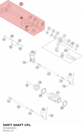 Diagram preview: SHIFT SHAFT CPL. (76434005033)