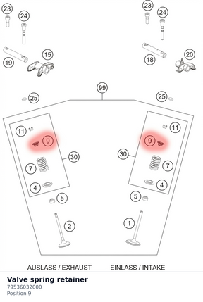 Diagram preview: Valve spring retainer (79536032000)