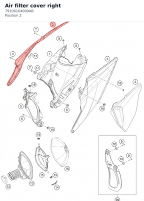 Diagram preview: Air filter cover right (79106104000AB)