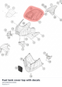 Diagram preview: Fuel tank cover top with decals (A65308830033EBA)