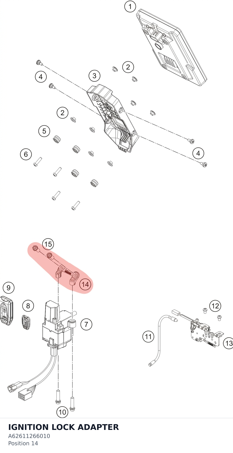 Diagram preview: IGNITION LOCK ADAPTER (A62611266010)