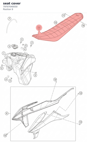Diagram preview: seat cover (79707040050)