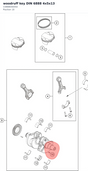 Diagram preview: woodruff key DIN 6888 4x5x13 (C0888040050)