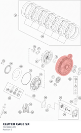 Diagram preview: CLUTCH CAGE SX (79232001073)