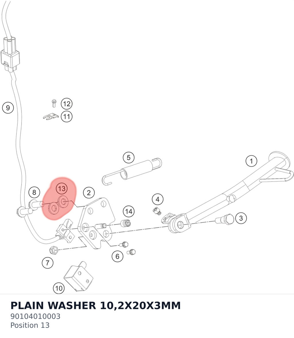 Diagram preview: PLAIN WASHER 10,2X20X3MM (90104010003)