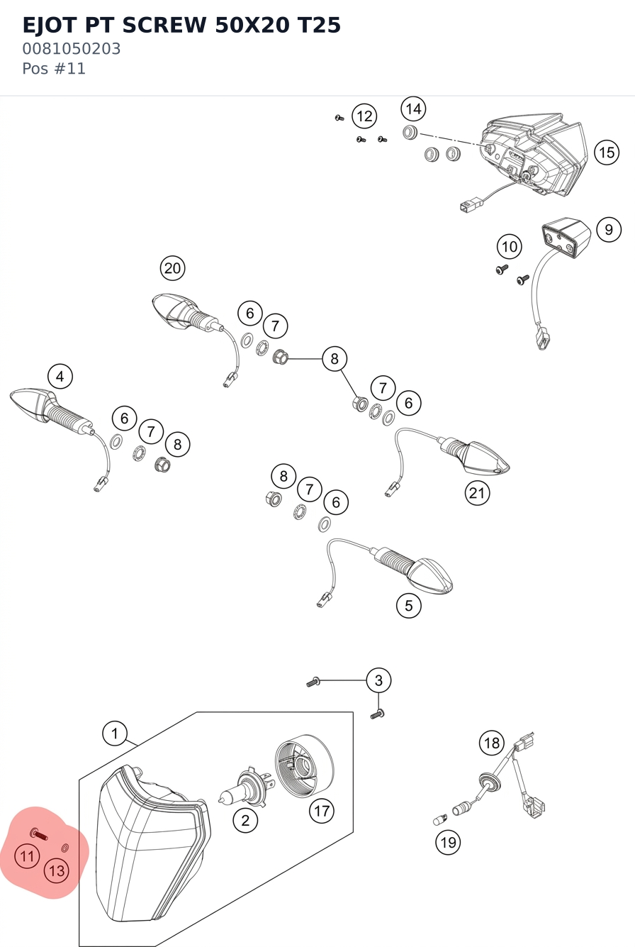 Diagram preview: EJOT PT SCREW 50X20 T25 (0081050203)