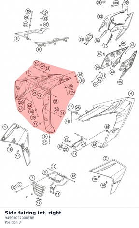 Diagram preview: Side fairing int. right (94508027000EBB)