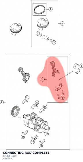 Diagram preview: CONNECTING ROD COMPLETE (63630015200)
