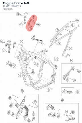 Diagram preview: Engine brace left (7950311300001S)