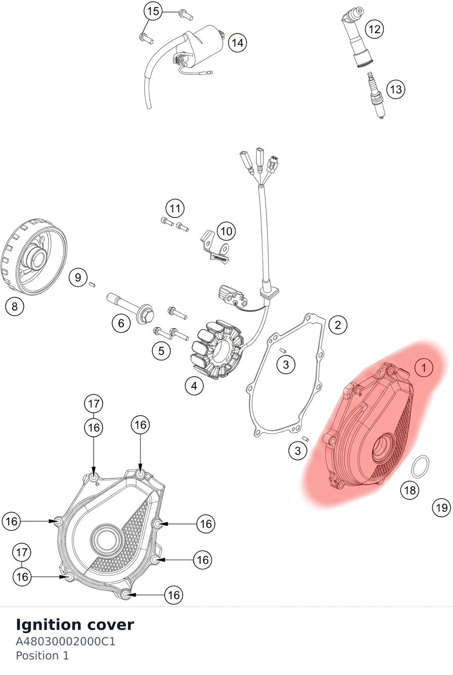 Diagram preview: Ignition cover (A48030002000C1)
