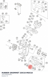 Diagram preview: RUBBER GROMMET 20X10-M6X10 (76412084006M01)