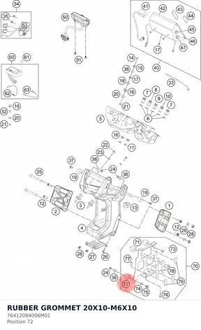 Diagram preview: RUBBER GROMMET 20X10-M6X10 (76412084006M01)