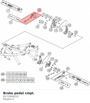 Diagram preview: Brake pedal cmpl. (61713950133)
