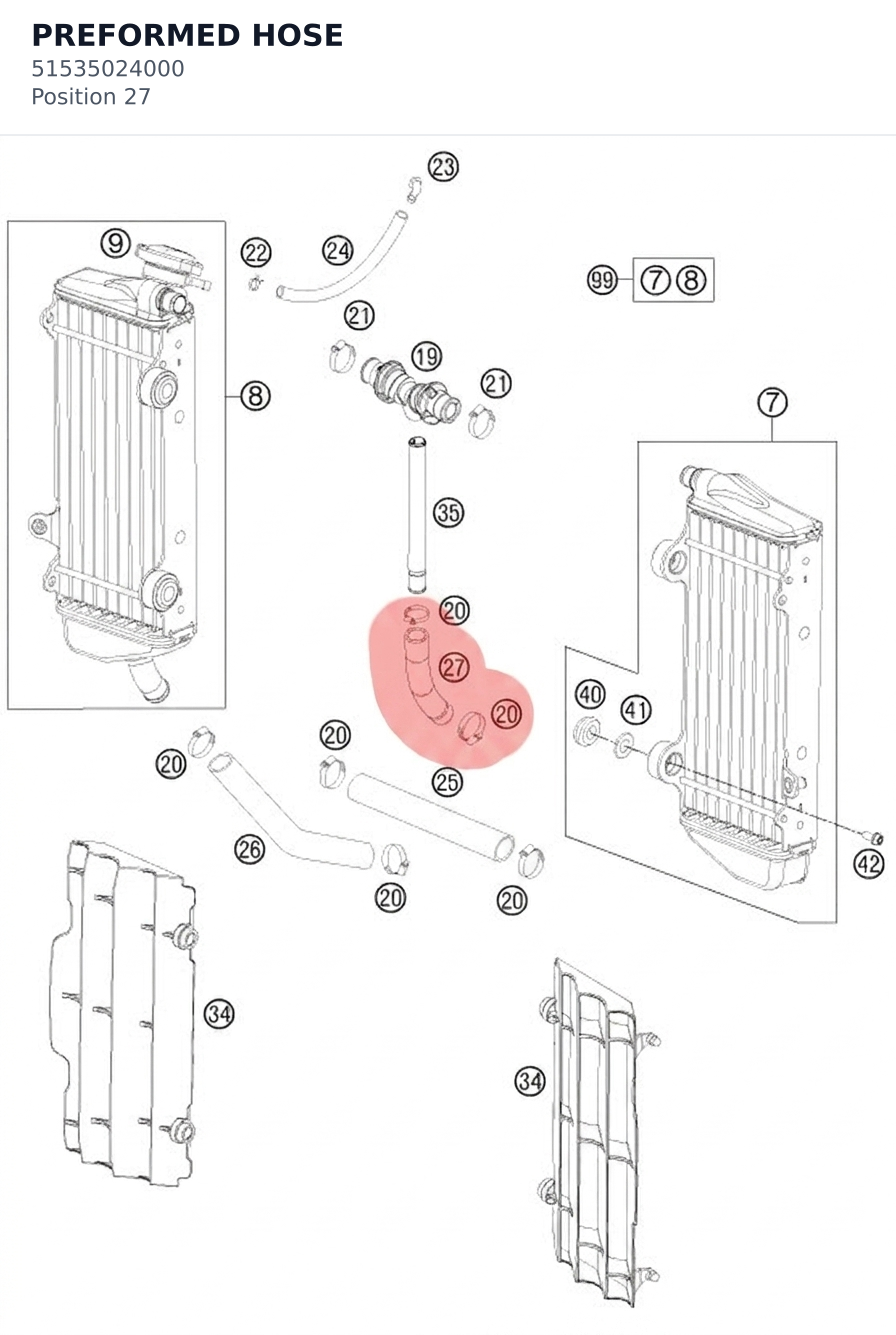 Diagram preview: PREFORMED HOSE (51535024000)
