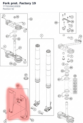 Diagram preview: Fork prot. Factory 19 (77701094100EBI)