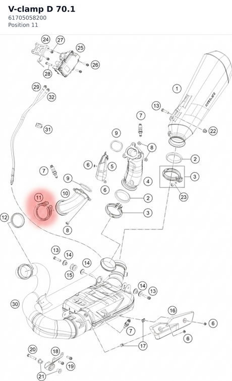 Diagram preview: V-clamp D 70.1 (61705058200)