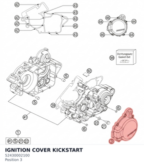 Diagram preview: IGNITION COVER KICKSTART (52430002100)