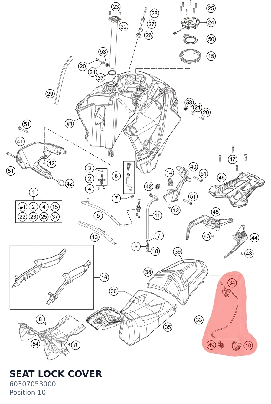 Diagram preview: SEAT LOCK COVER (60307053000)