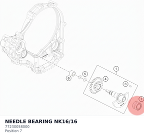 Diagram preview: NEEDLE BEARING NK16/16 (77230058000)