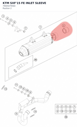 Diagram preview: KTM SXF'15 FE INLET SLEEVE (79005079560)