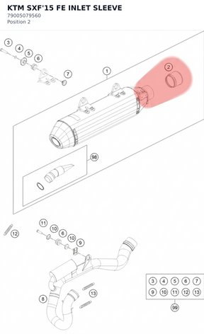 Diagram preview: KTM SXF'15 FE INLET SLEEVE (79005079560)