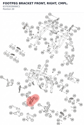 Diagram preview: FOOTPEG BRACKET FRONT, RIGHT, CMPL. (63703039066C1)