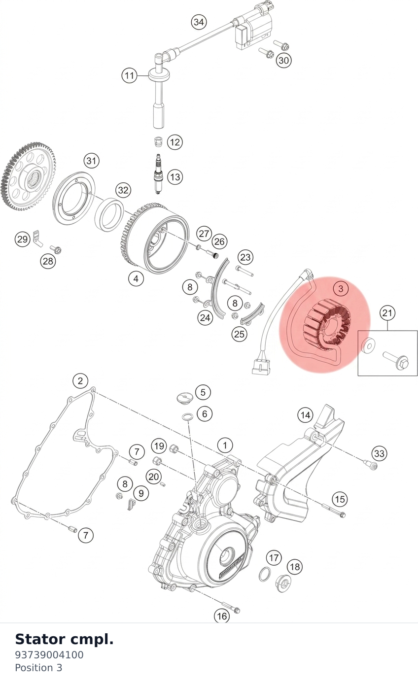 Diagram preview: Stator cmpl. (93739004100)
