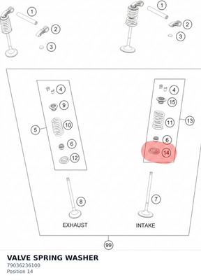 Diagram preview: VALVE SPRING WASHER (79036236100)