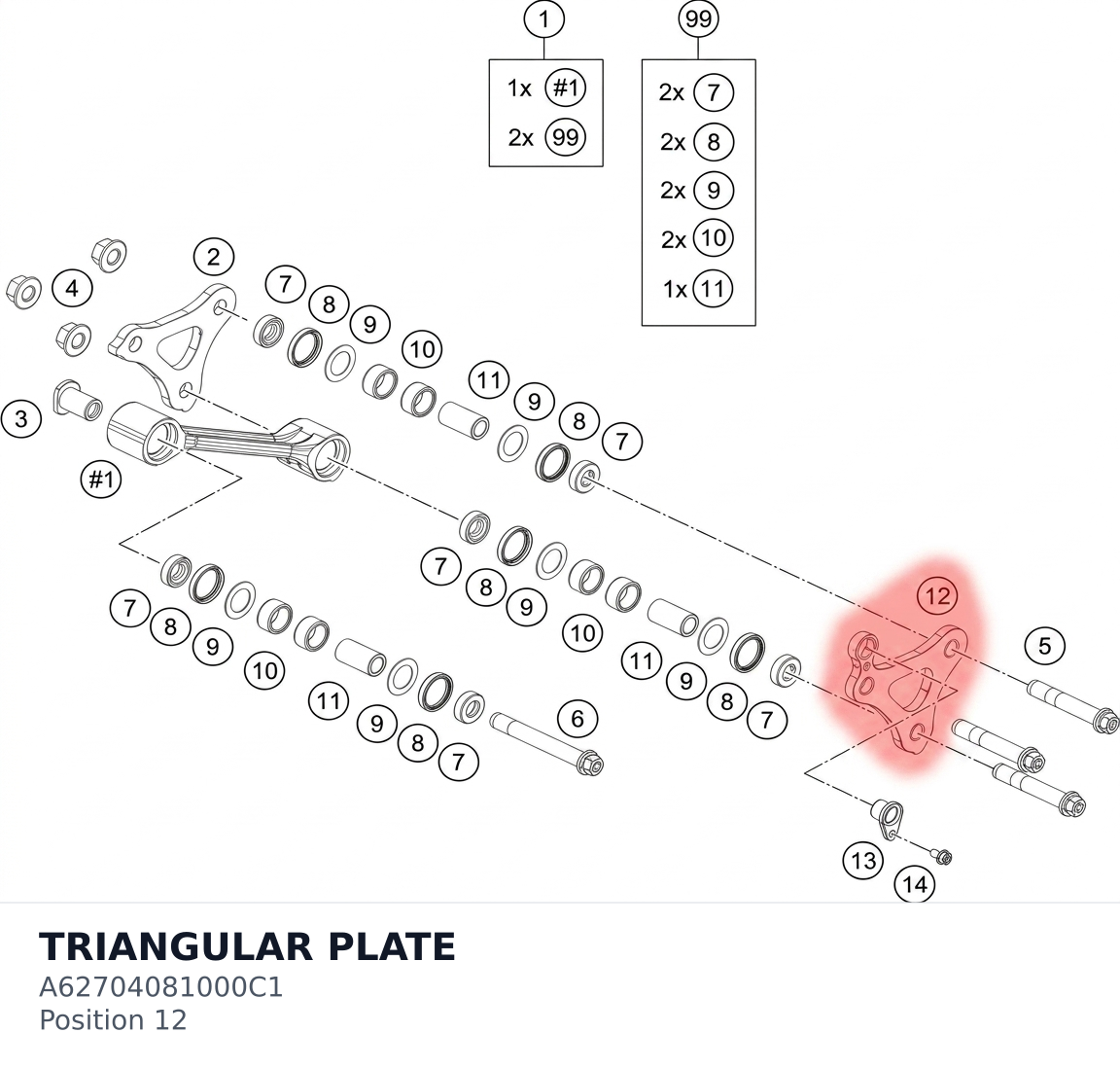 Diagram preview: TRIANGULAR PLATE (A62704081000C1)