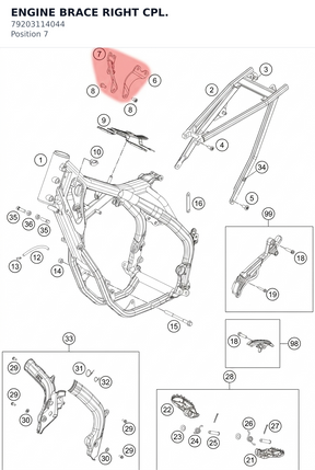 Diagram preview: ENGINE BRACE RIGHT CPL. (79203114044)