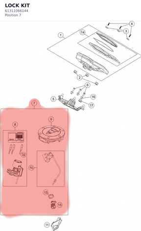 Diagram preview: LOCK KIT (61311066144)