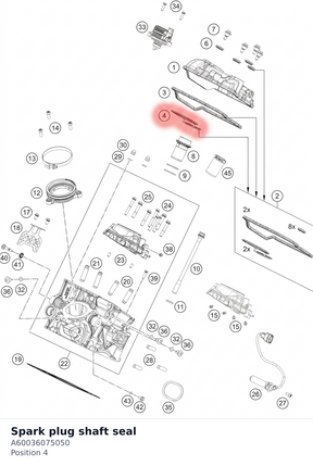 Diagram preview: Spark plug shaft seal (A60036075050)