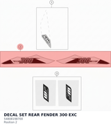 Diagram preview: DECAL SET REAR FENDER 300 EXC (54808198700)